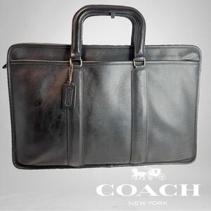 COACH Vintage Briefcase Lexington Black Leather Embassy Laptop Bag